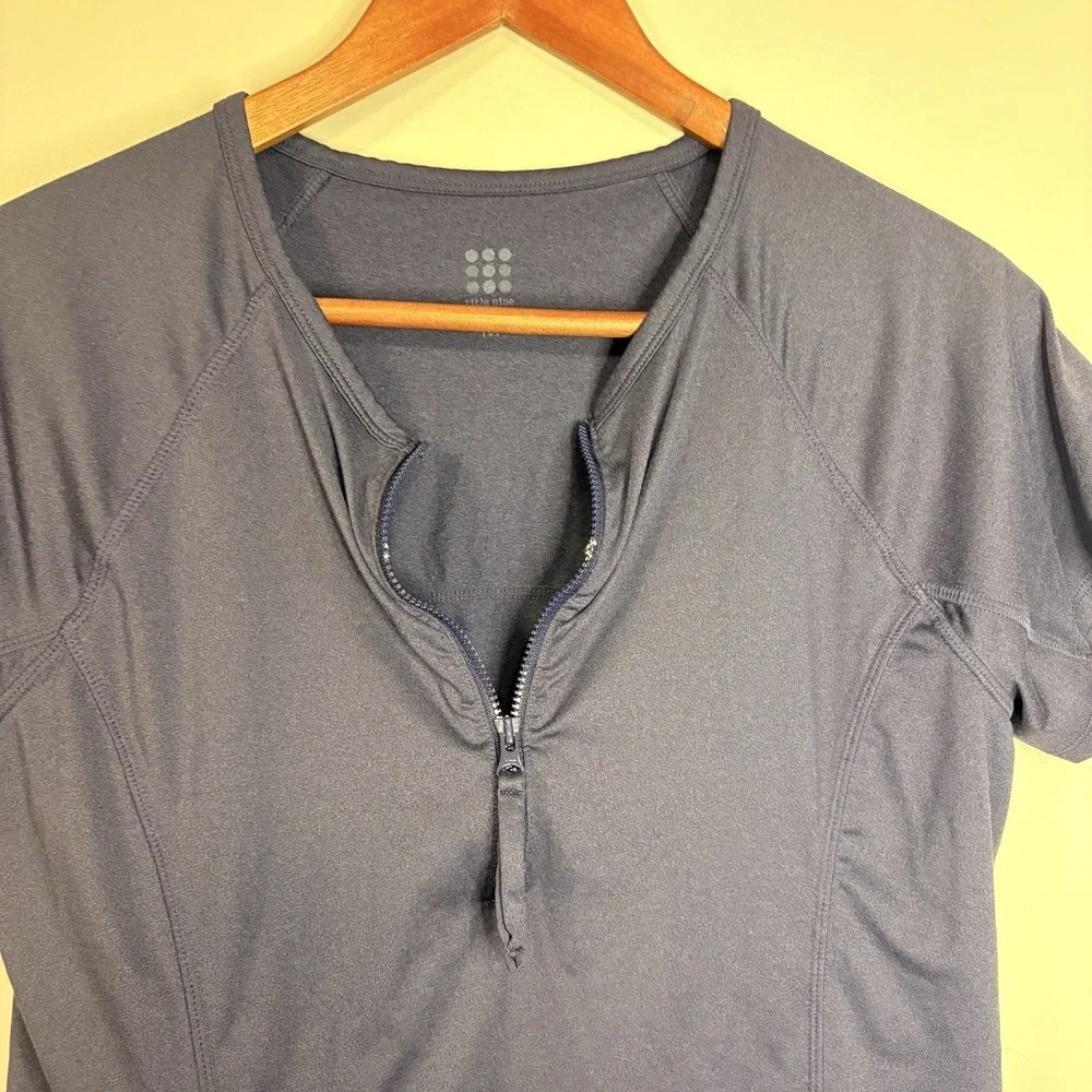 Title Nine Sunbuster 1/2 Zip Short Sleeve Sun Shirt‎ Rash Guard Pockets Size M